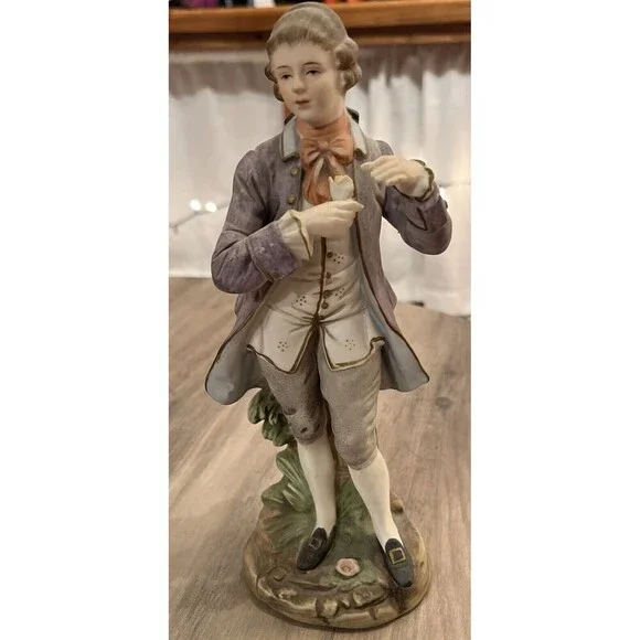 VINTAGE Set of Porcelain Figurines Victorian Man & Woman 9”